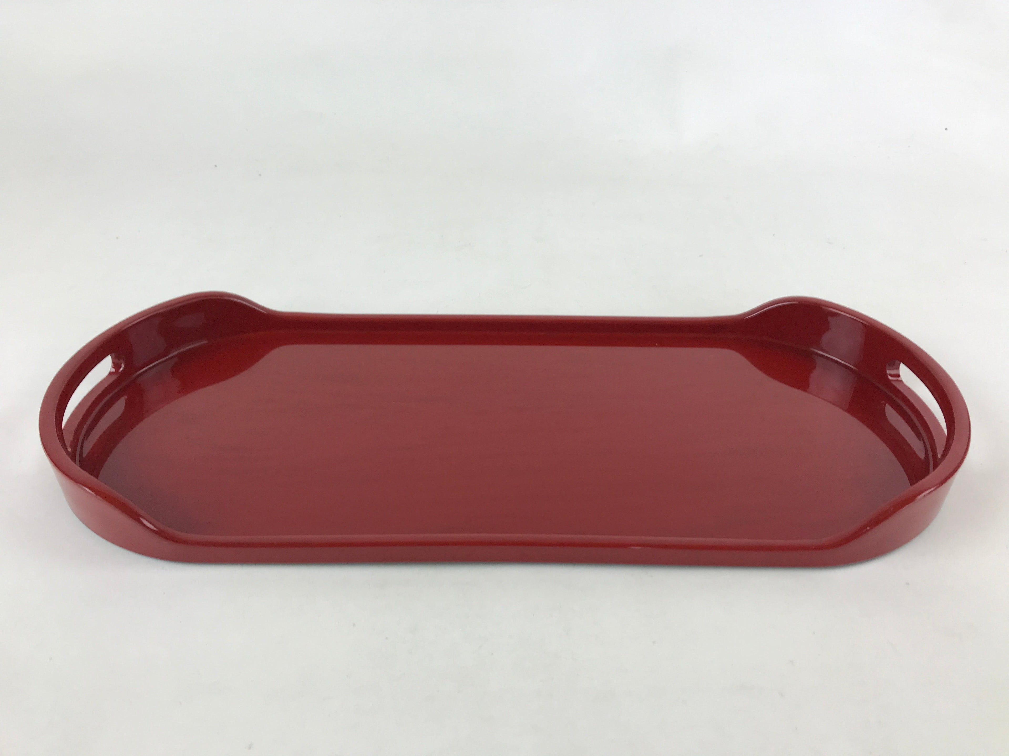 Japanese Lacquered Wood Serving Tray Vtg Red Coffee Tray Seiho-nuri Obon LWB66