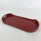 Japanese Lacquered Wood Serving Tray Vtg Red Coffee Tray Seiho-nuri Obon LWB66