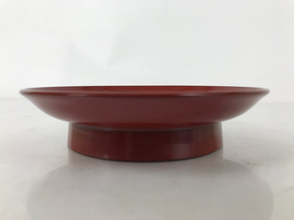 Japanese Lacquered Wood Small Plate Vtg Meimeizara Red Echizen-Nuri Round L395