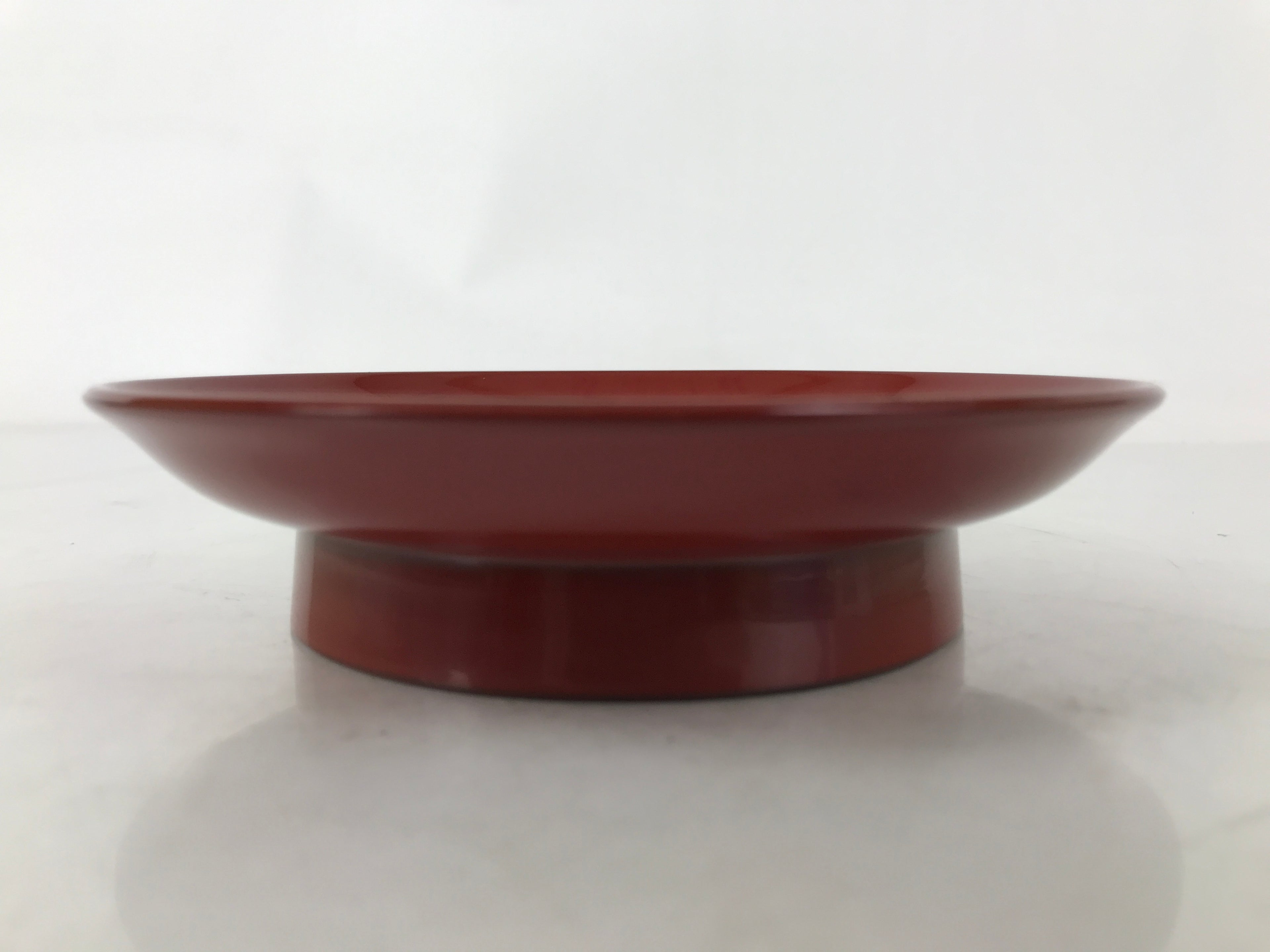 Japanese Lacquered Wood Small Plate Vtg Meimeizara Red Echizen-Nuri Round L395