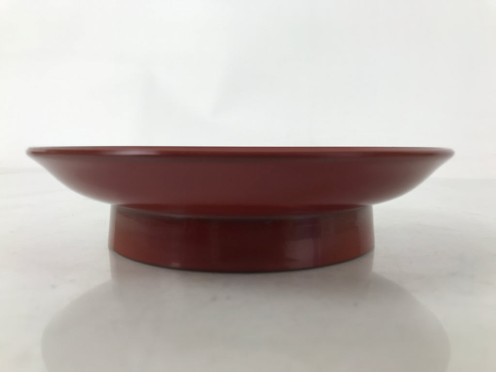 Japanese Lacquered Wood Small Plate Vtg Meimeizara Red Echizen-Nuri Round L395
