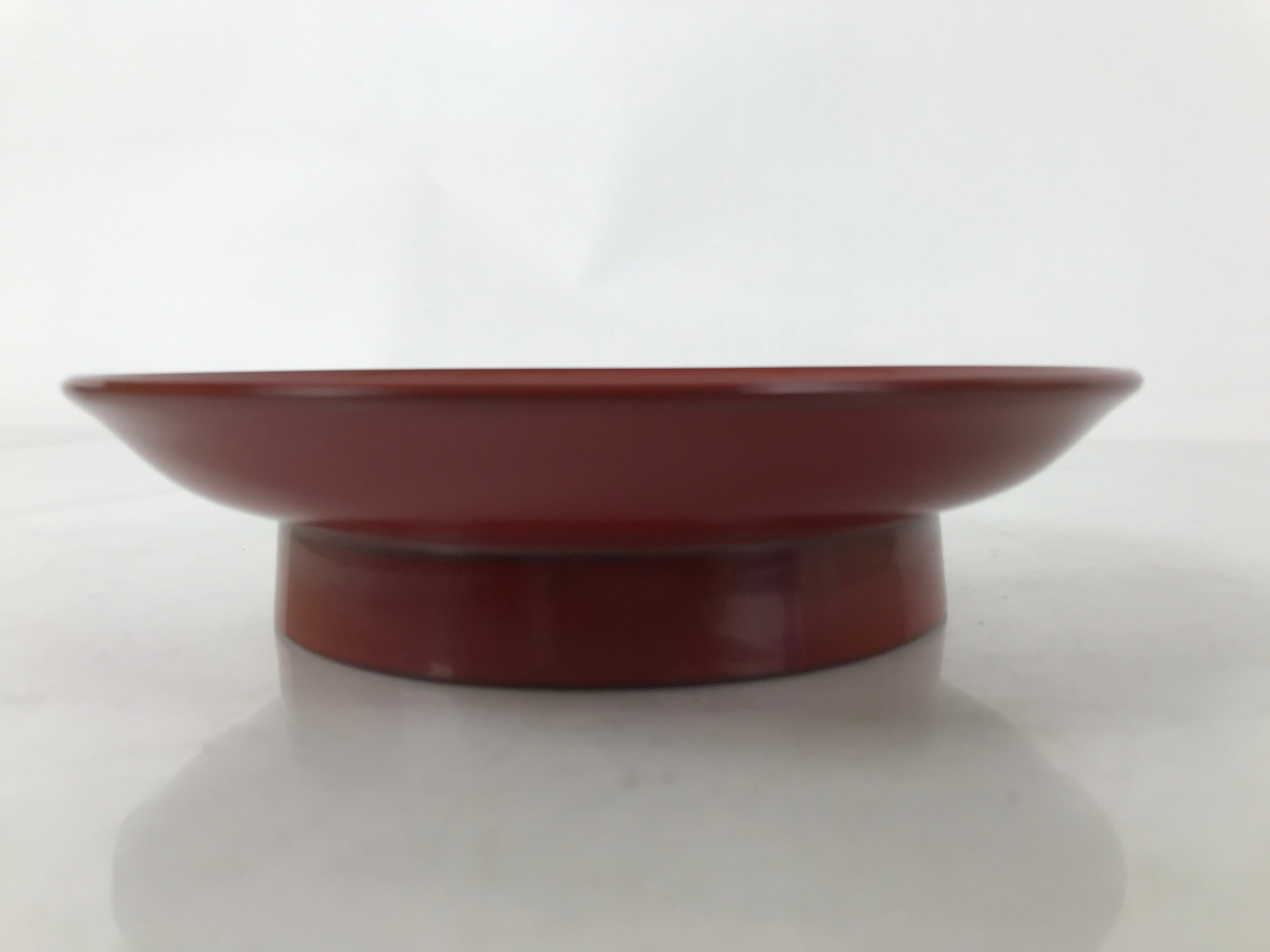 Japanese Lacquered Wood Small Plate Vtg Meimeizara Red Echizen-Nuri Round L395