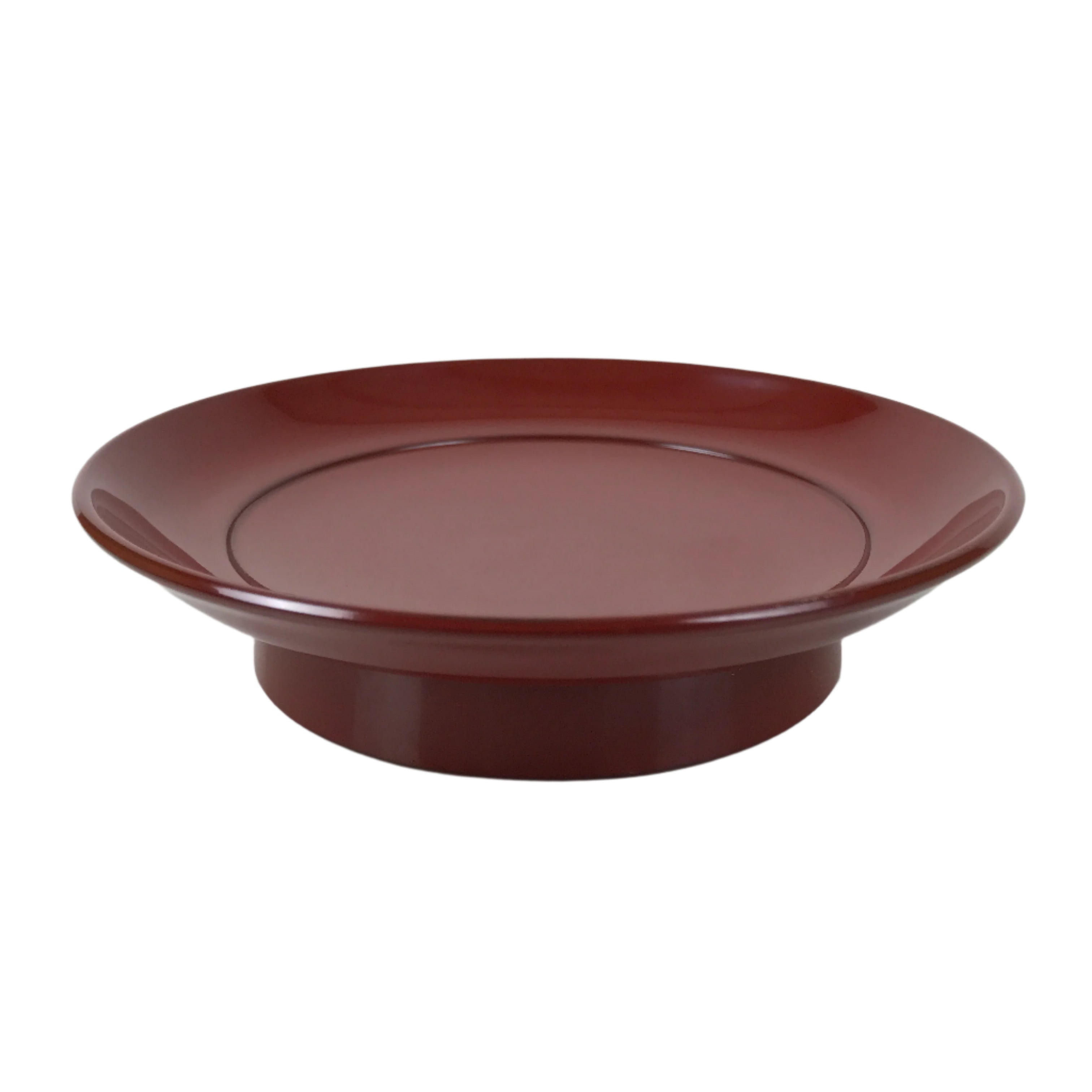 Japanese Lacquered Wood Small Plate Vtg Meimeizara Red Echizen-Nuri Round L395