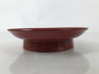 Japanese Lacquered Wood Small Plate Vtg Meimeizara Red Echizen-Nuri Round L396