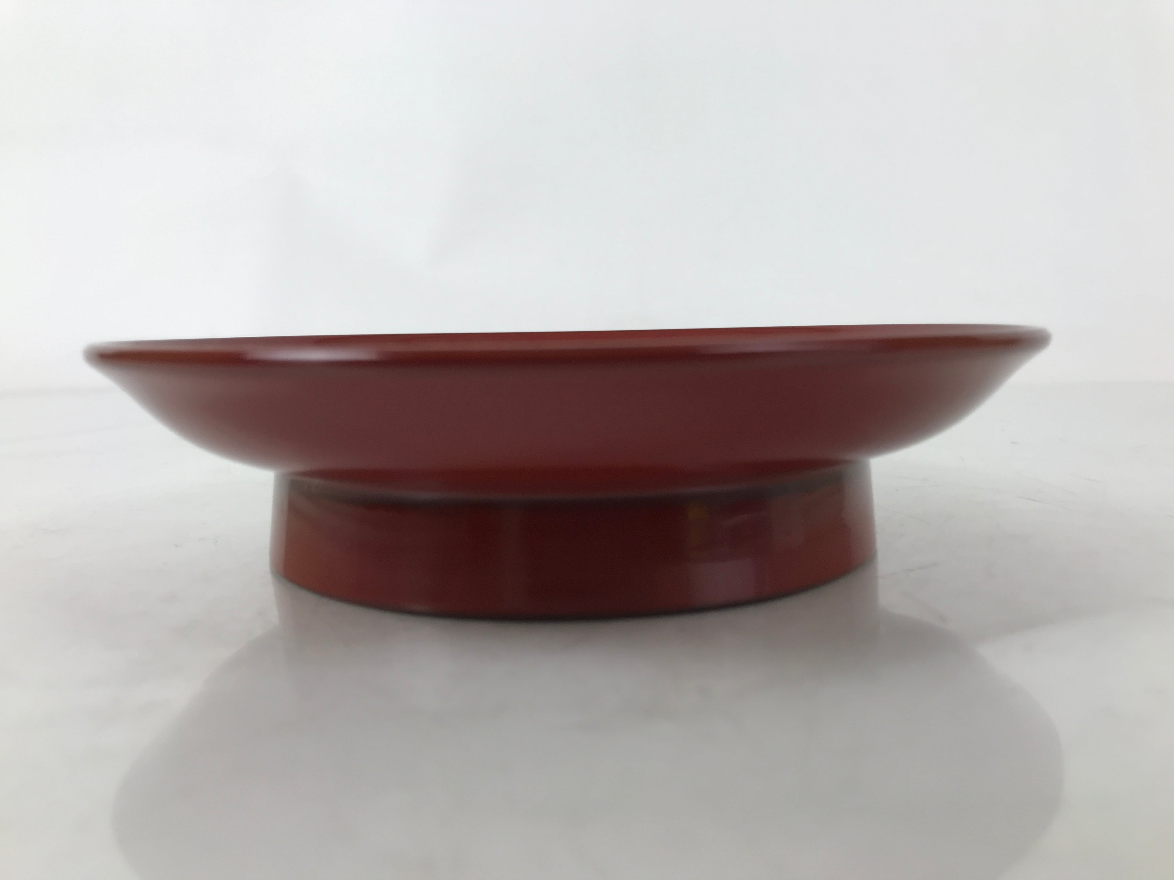 Japanese Lacquered Wood Small Plate Vtg Meimeizara Red Echizen-Nuri Round L396