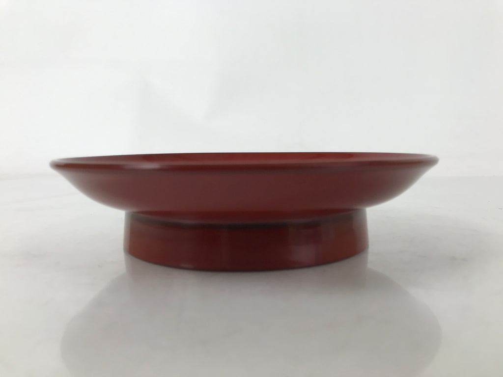 Japanese Lacquered Wood Small Plate Vtg Meimeizara Red Echizen-Nuri Round L396