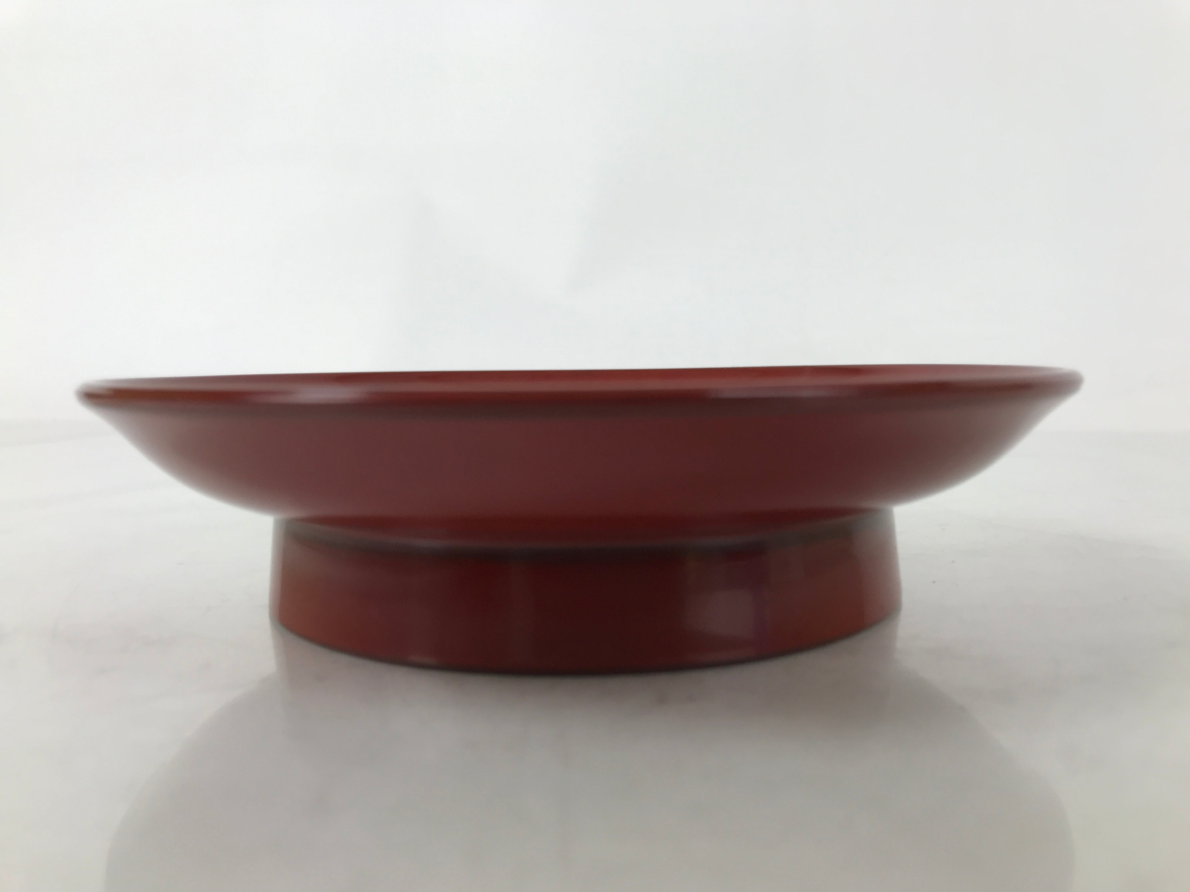 Japanese Lacquered Wood Small Plate Vtg Meimeizara Red Echizen-Nuri Round L396