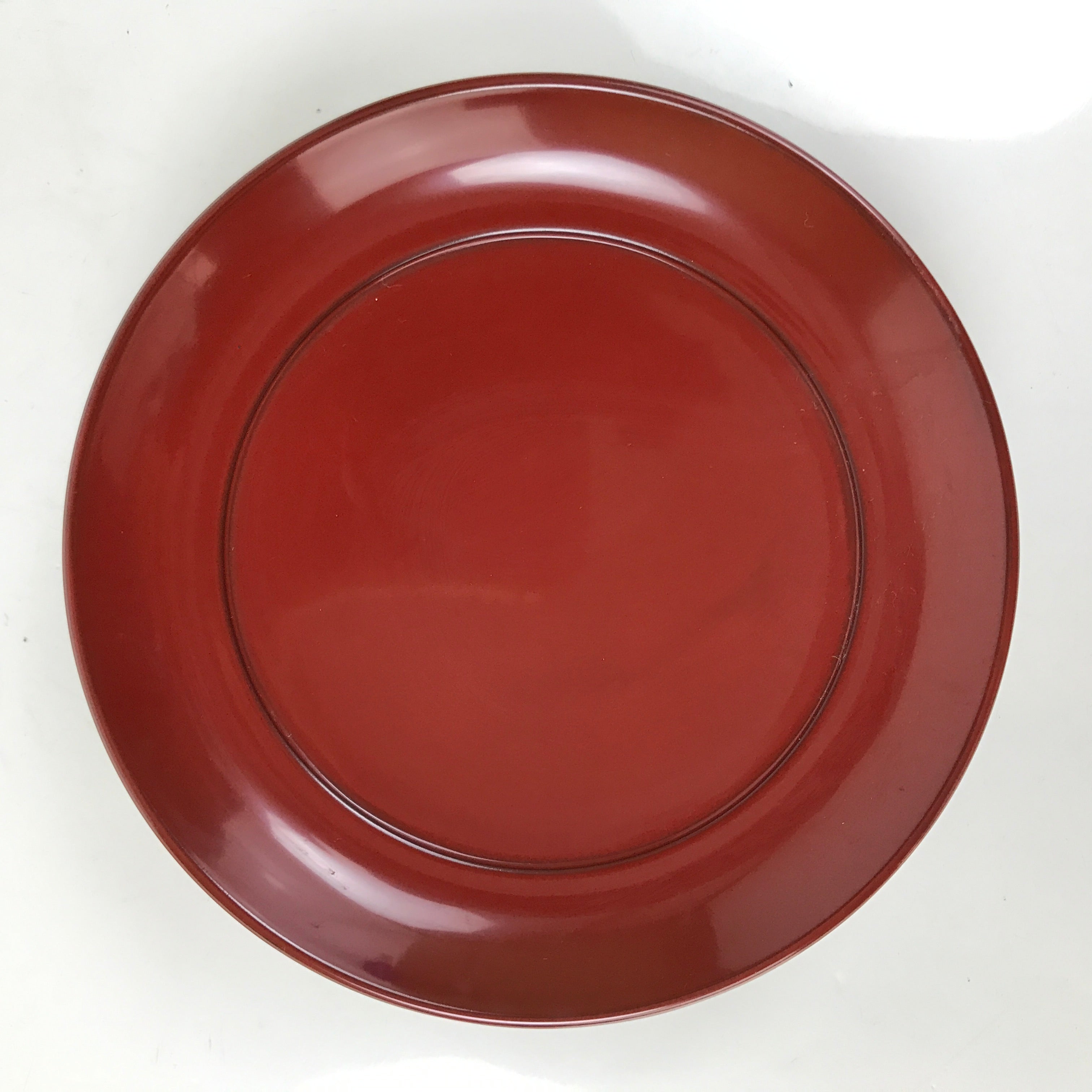 Japanese Lacquered Wood Small Plate Vtg Meimeizara Red Echizen-Nuri Round L396