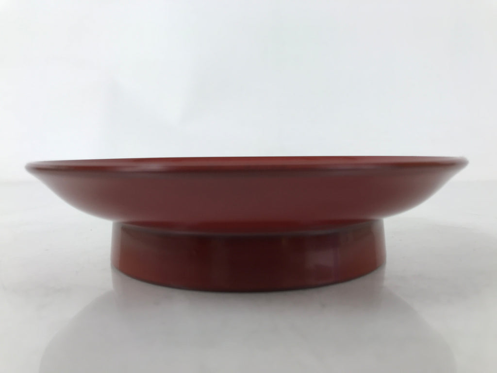 Japanese Lacquered Wood Small Plate Vtg Meimeizara Red Echizen-Nuri Round L398