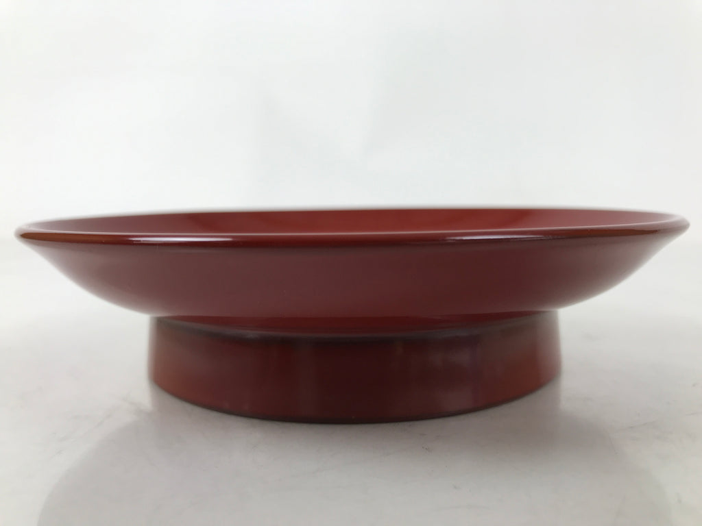 Japanese Lacquered Wood Small Plate Vtg Meimeizara Red Echizen-Nuri Round L398