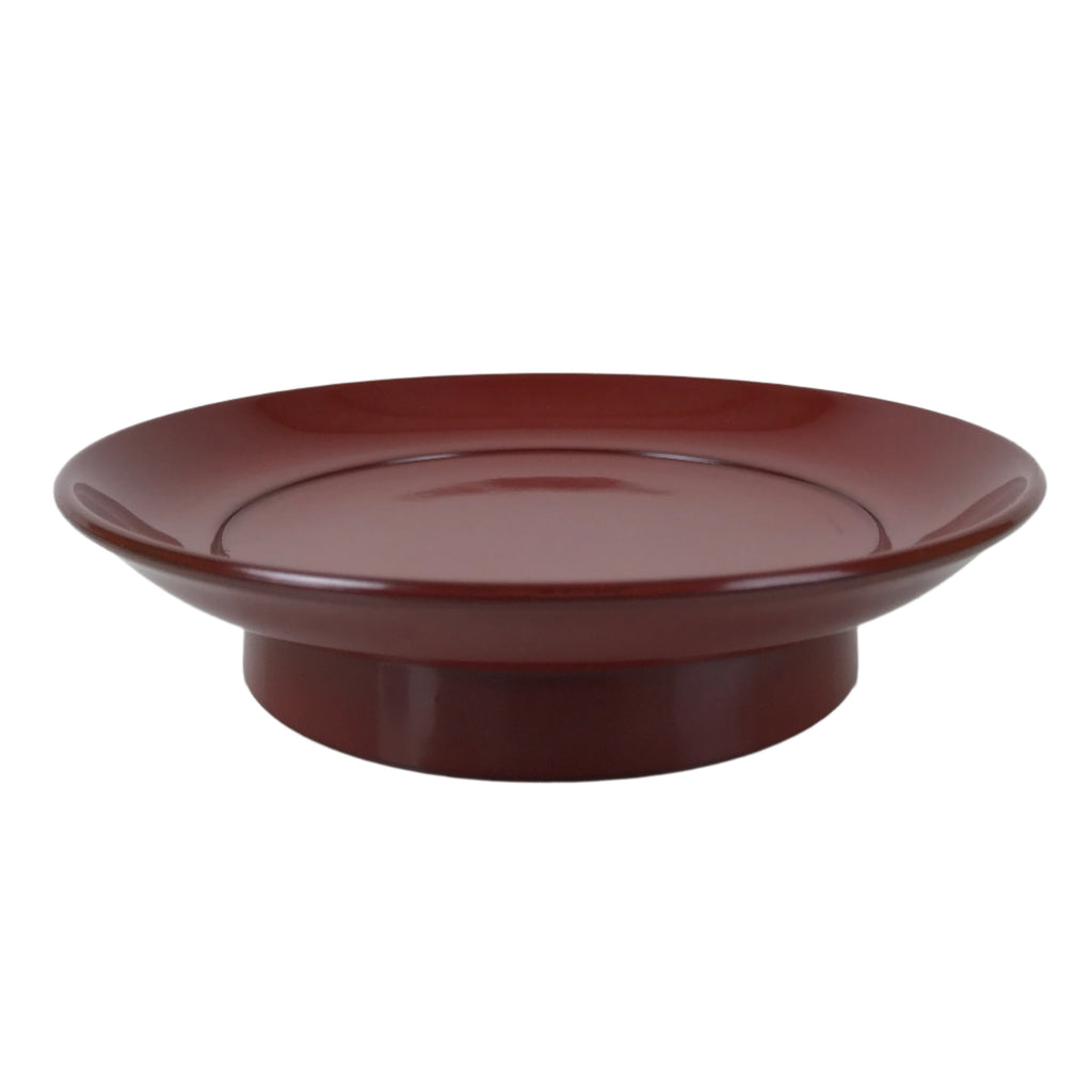 Japanese Lacquered Wood Small Plate Vtg Meimeizara Red Echizen-Nuri Round L398