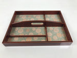 Japanese Lacquered Wood Tray Vtg Hida Shunkei Rectangle Floral Stationery LWB137