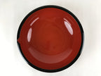 Japanese Lacquered Wooden Big Bowl Vtg Red Black Kashiki Snack Round LWB80