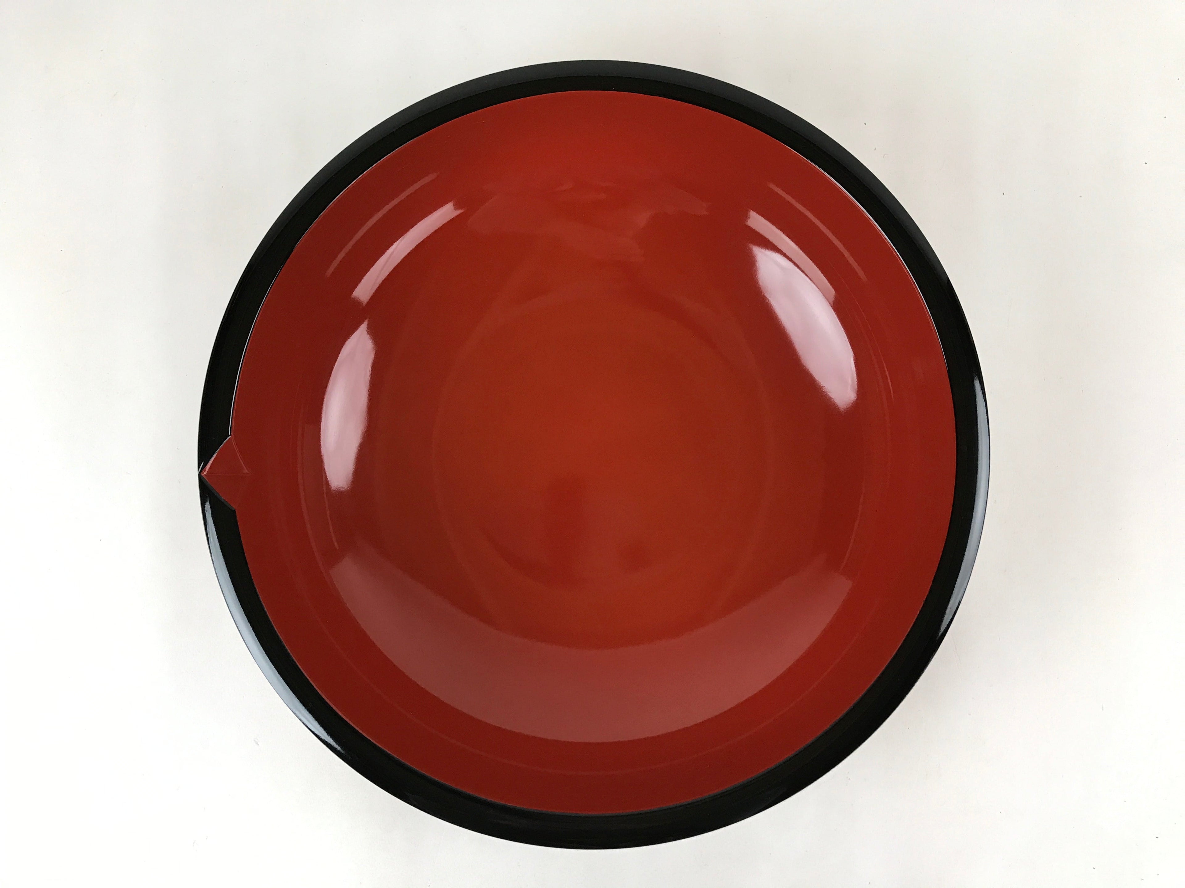 Japanese Lacquered Wooden Big Bowl Vtg Red Black Kashiki Snack Round LWB80