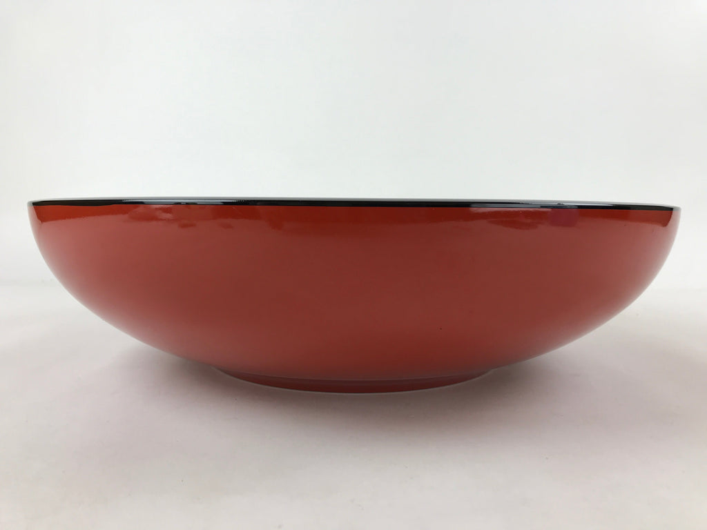 Japanese Lacquered Wooden Big Bowl Vtg Red Black Kashiki Snack Round LWB80