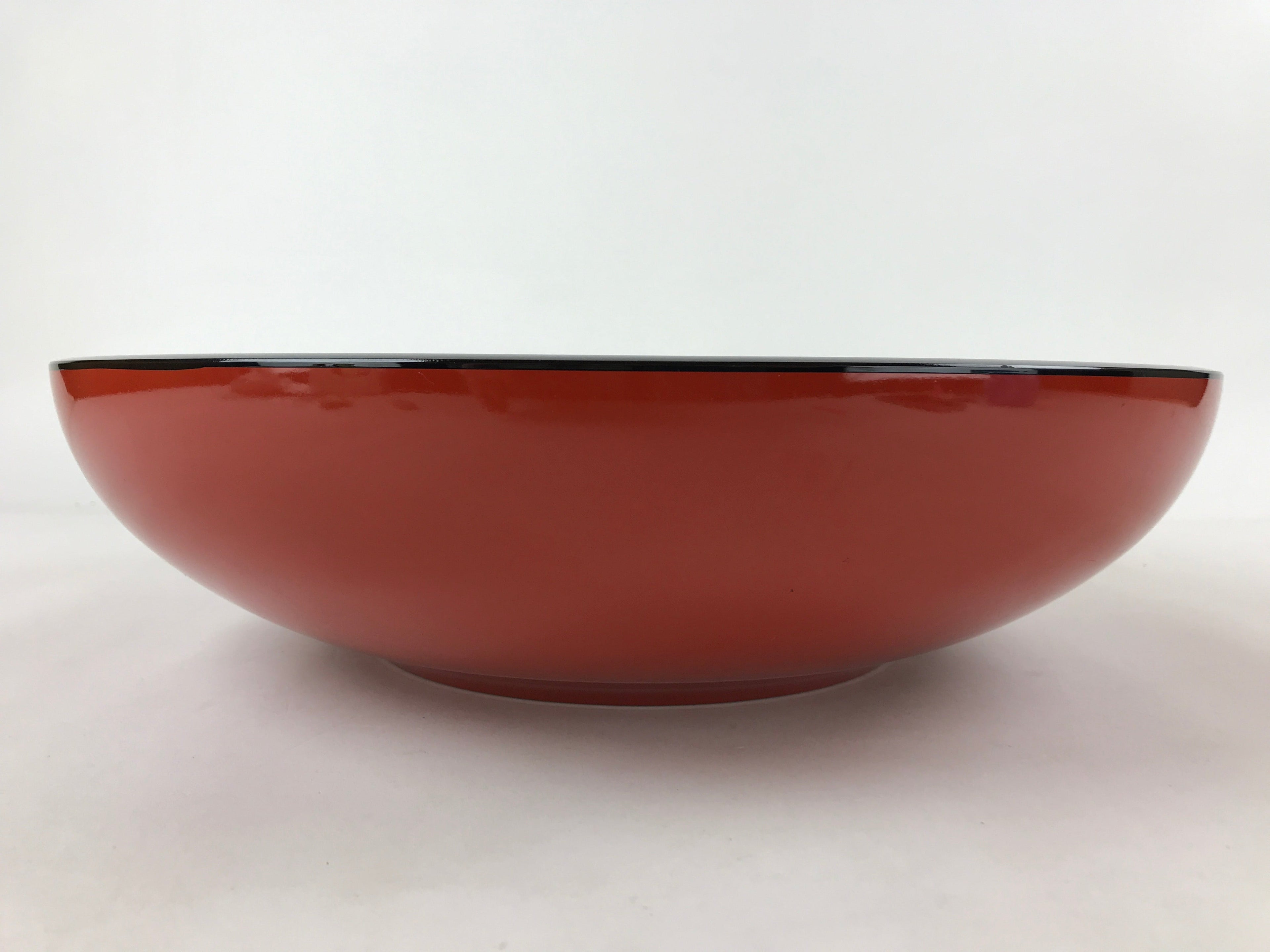 Japanese Lacquered Wooden Big Bowl Vtg Red Black Kashiki Snack Round LWB80