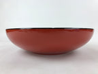 Japanese Lacquered Wooden Big Bowl Vtg Red Black Kashiki Snack Round LWB80