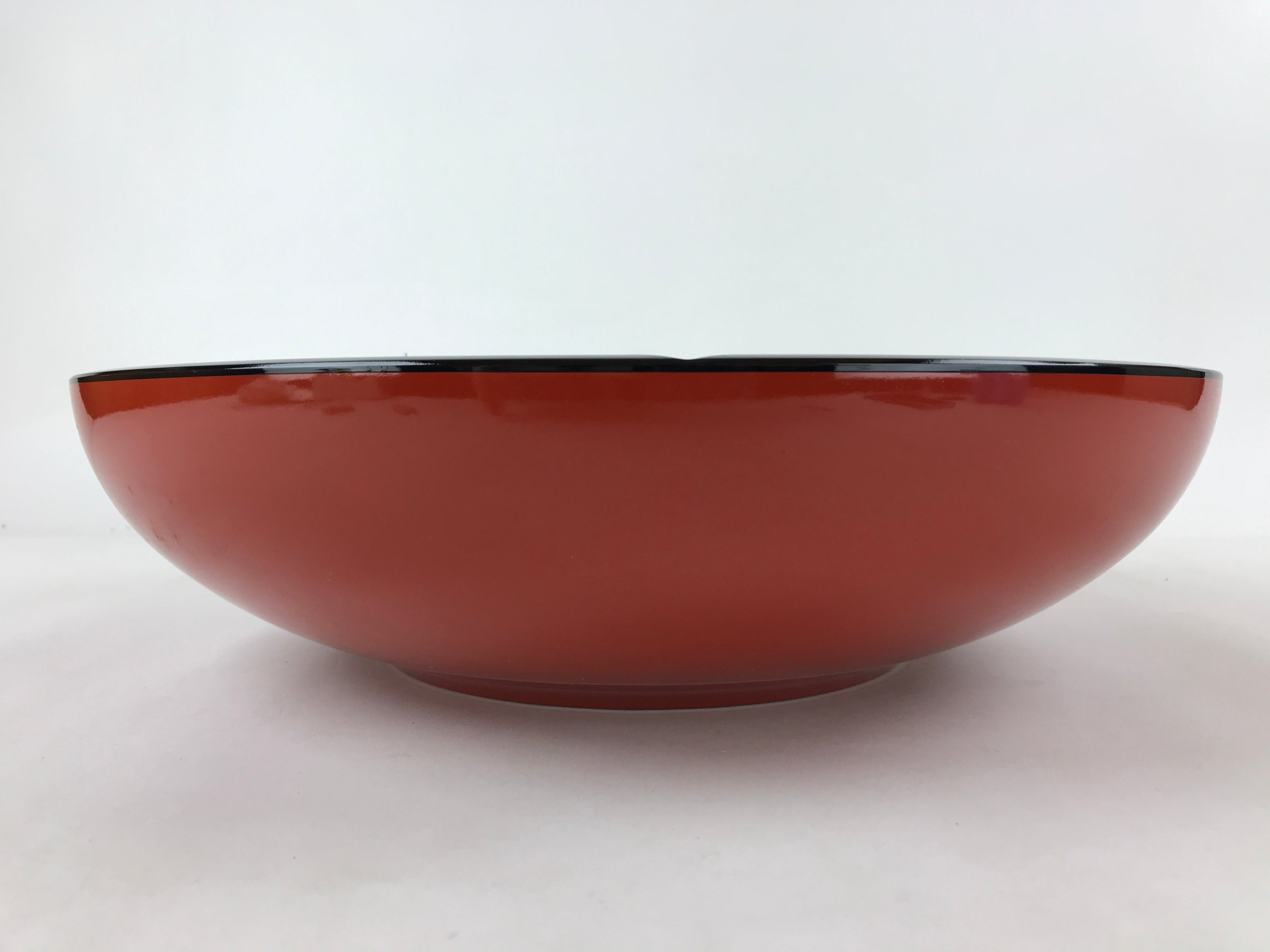 Japanese Lacquered Wooden Big Bowl Vtg Red Black Kashiki Snack Round LWB80