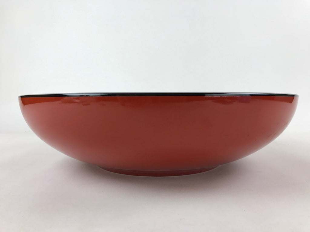 Japanese Lacquered Wooden Big Bowl Vtg Red Black Kashiki Snack Round LWB80