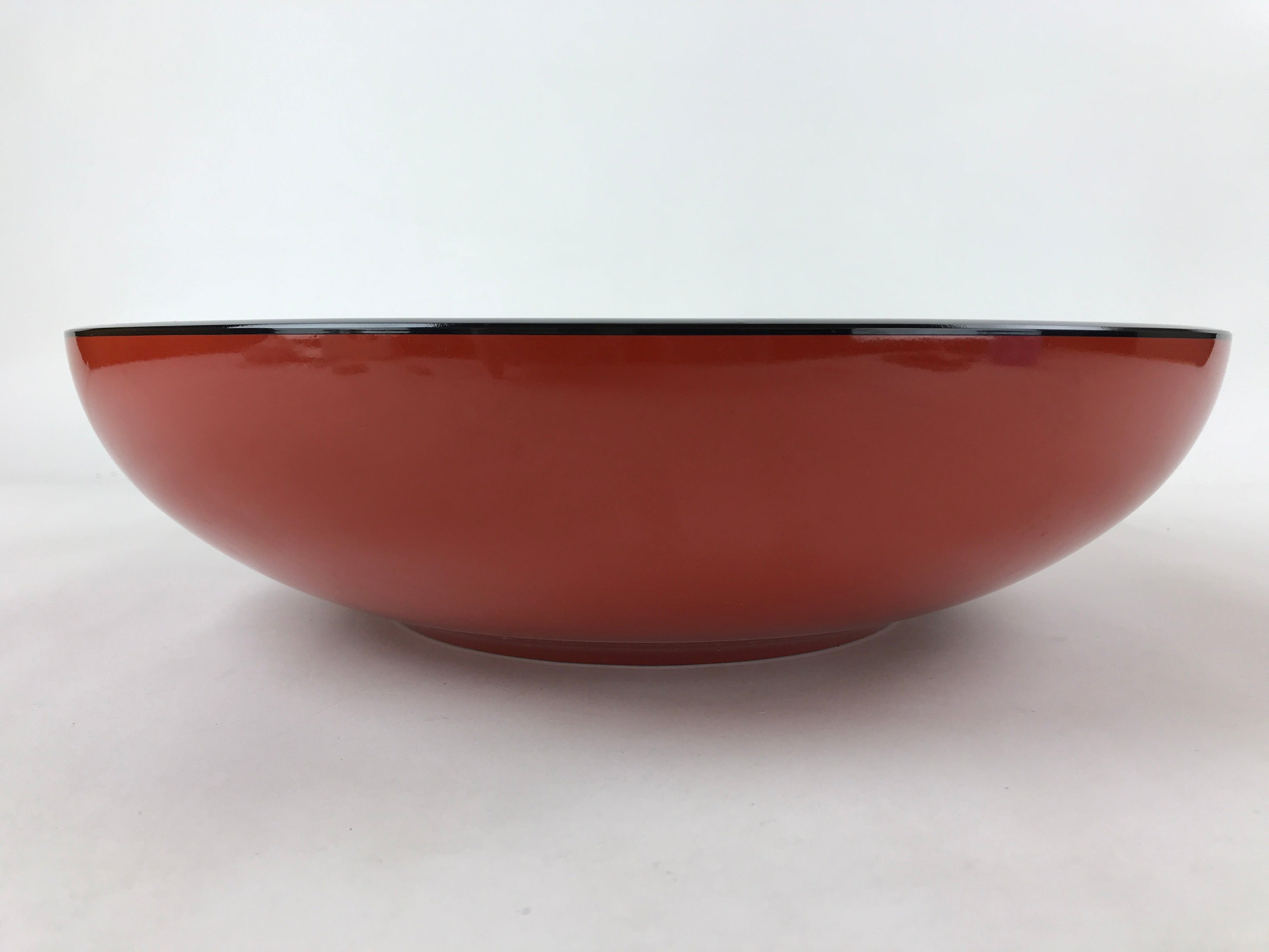 Japanese Lacquered Wooden Big Bowl Vtg Red Black Kashiki Snack Round LWB80