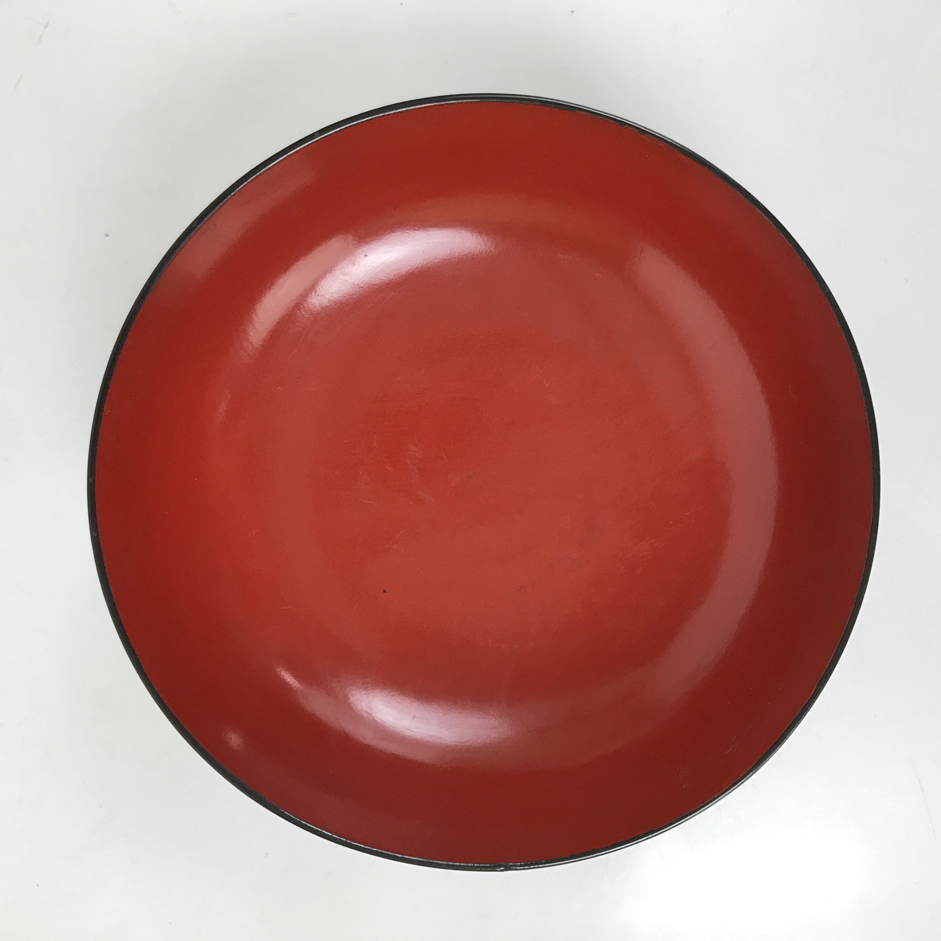 Japanese Lacquered Wooden Bowl Nimonowan Vtg Red Black Owan Wan Shallow LB134