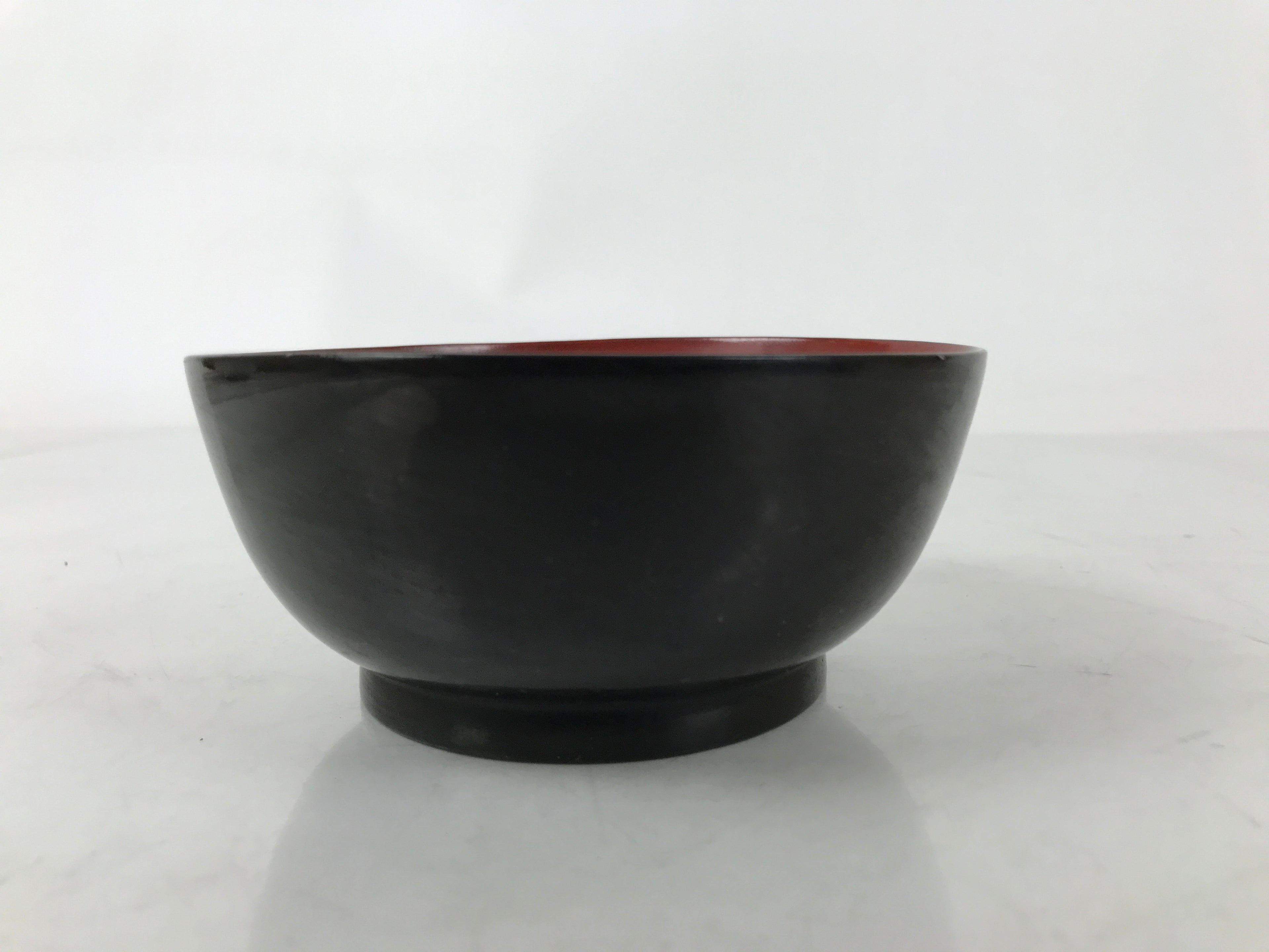 Japanese Lacquered Wooden Bowl Nimonowan Vtg Red Black Owan Wan Shallow LB135
