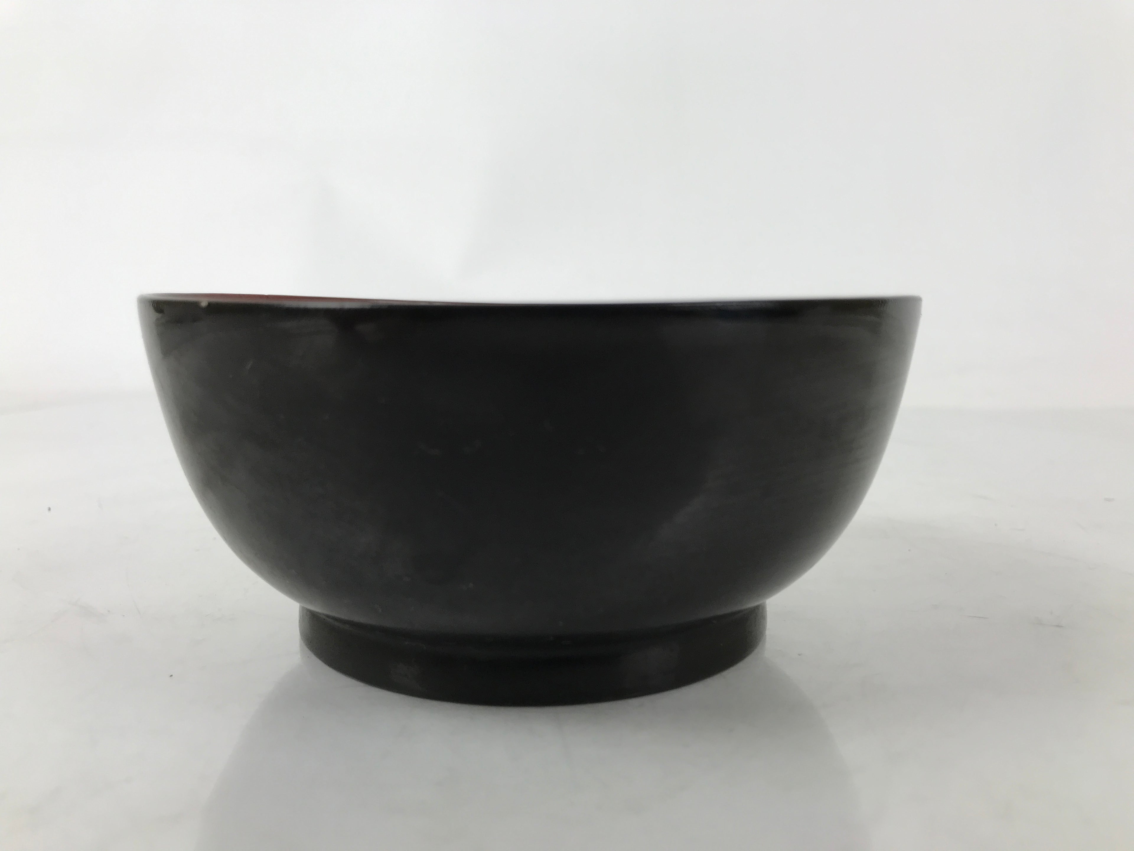 Japanese Lacquered Wooden Bowl Nimonowan Vtg Red Black Owan Wan Shallow LB135