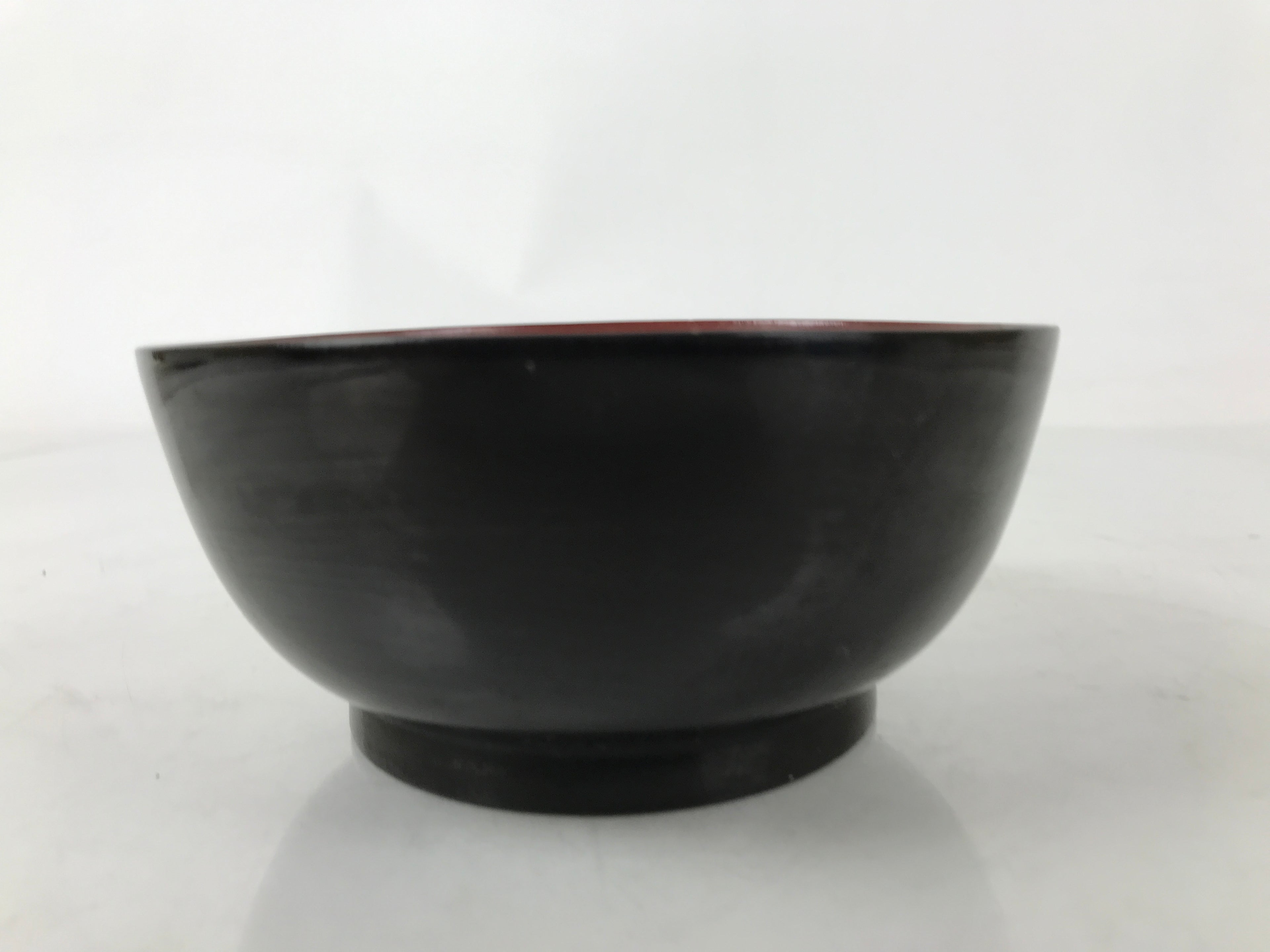 Japanese Lacquered Wooden Bowl Nimonowan Vtg Red Black Owan Wan Shallow LB135