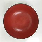 Japanese Lacquered Wooden Bowl Nimonowan Vtg Red Black Owan Wan Shallow LB135
