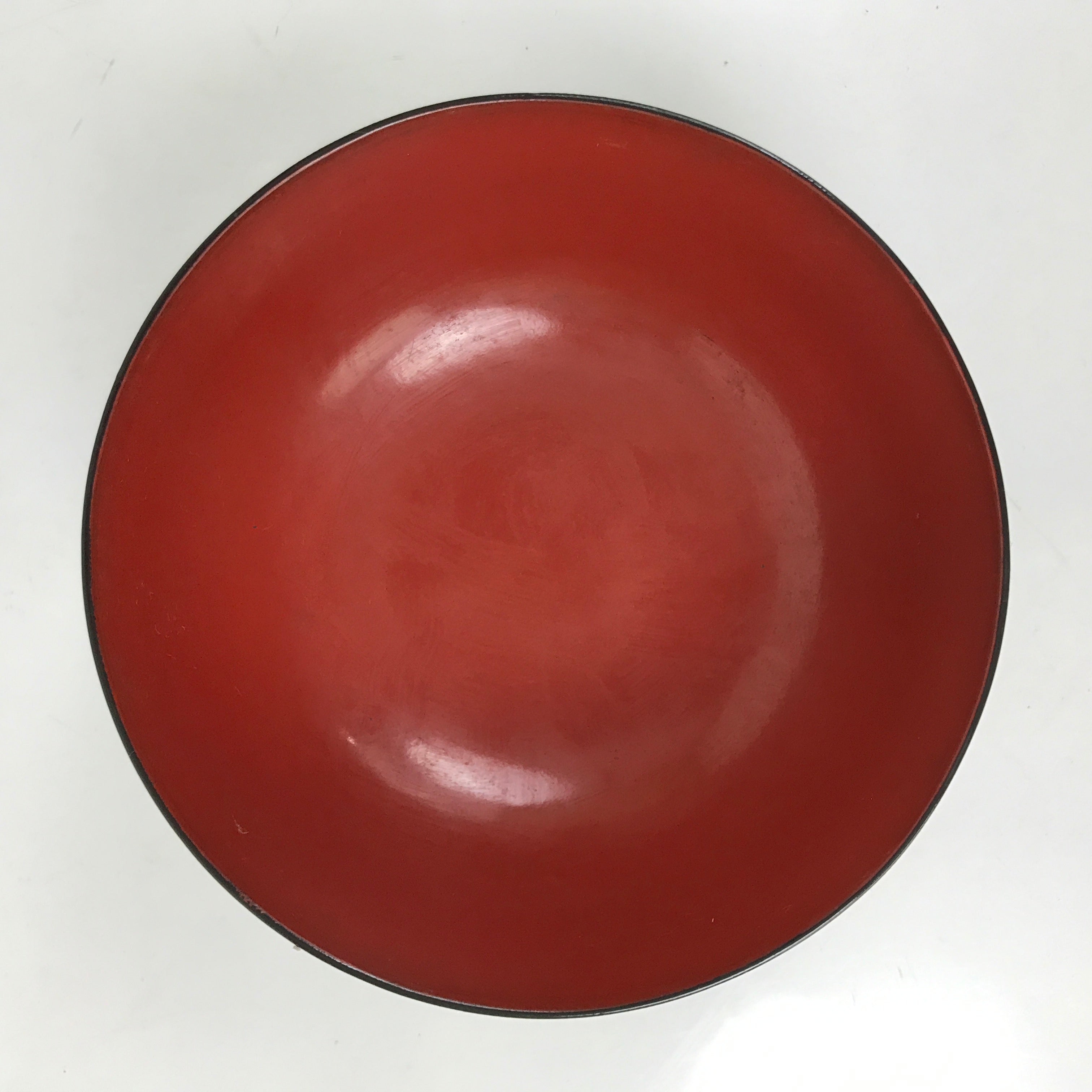 Japanese Lacquered Wooden Bowl Nimonowan Vtg Red Black Owan Wan Shallow LB135