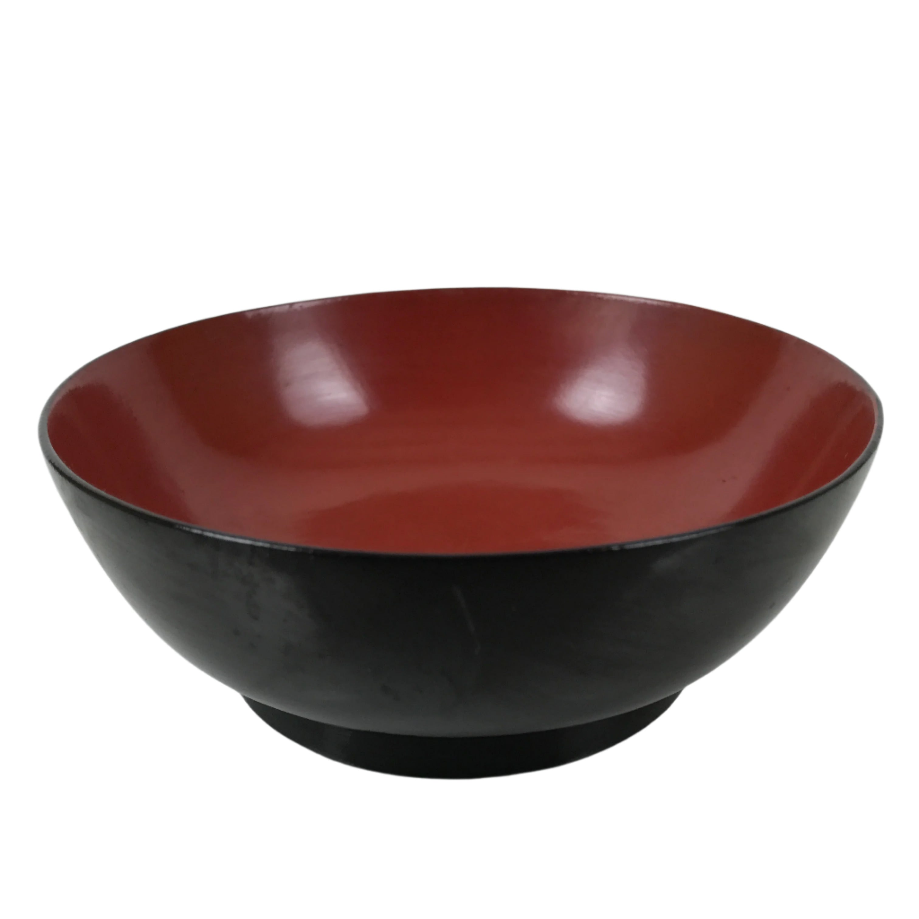 Japanese Lacquered Wooden Bowl Nimonowan Vtg Red Black Owan Wan Shallow LB136