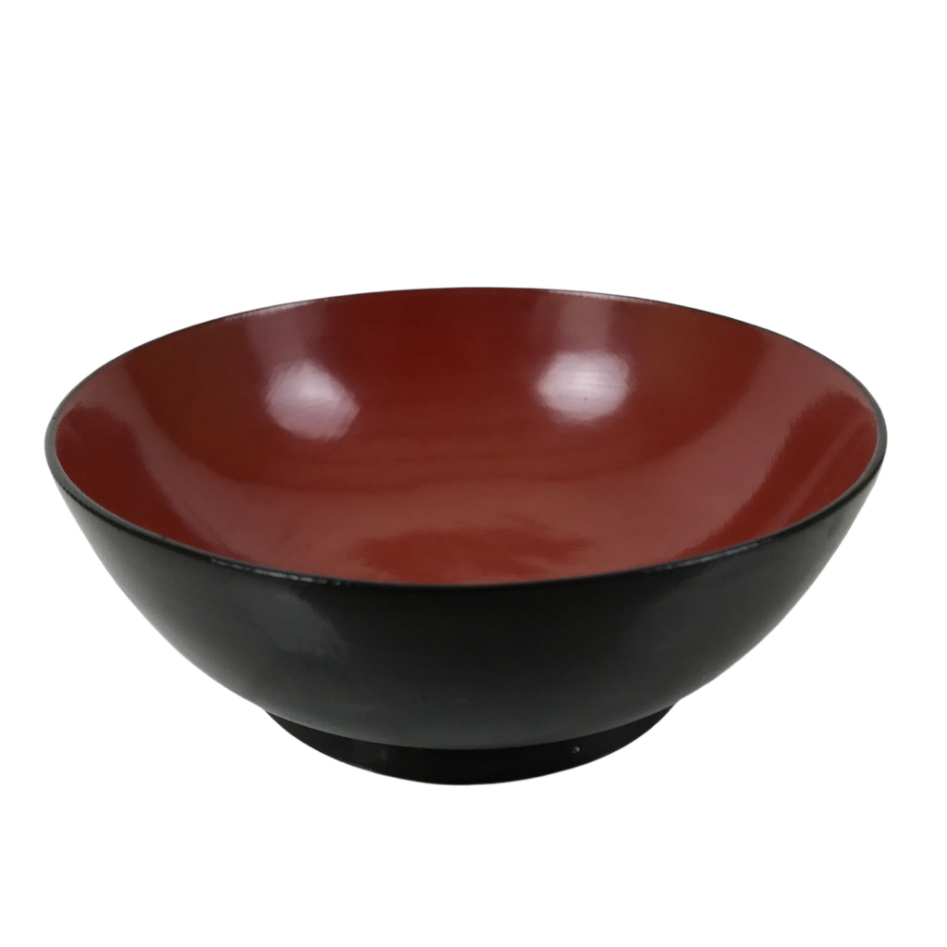 Japanese Lacquered Wooden Bowl Nimonowan Vtg Red Black Owan Wan Shallow LB137