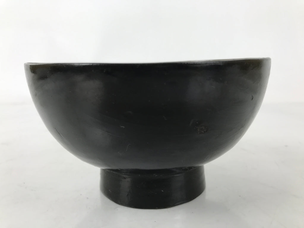 Japanese Lacquered Wooden Bowl Owan Vtg Rice Soup Dish Black Red LB133