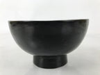 Japanese Lacquered Wooden Bowl Owan Vtg Rice Soup Dish Black Red LB133