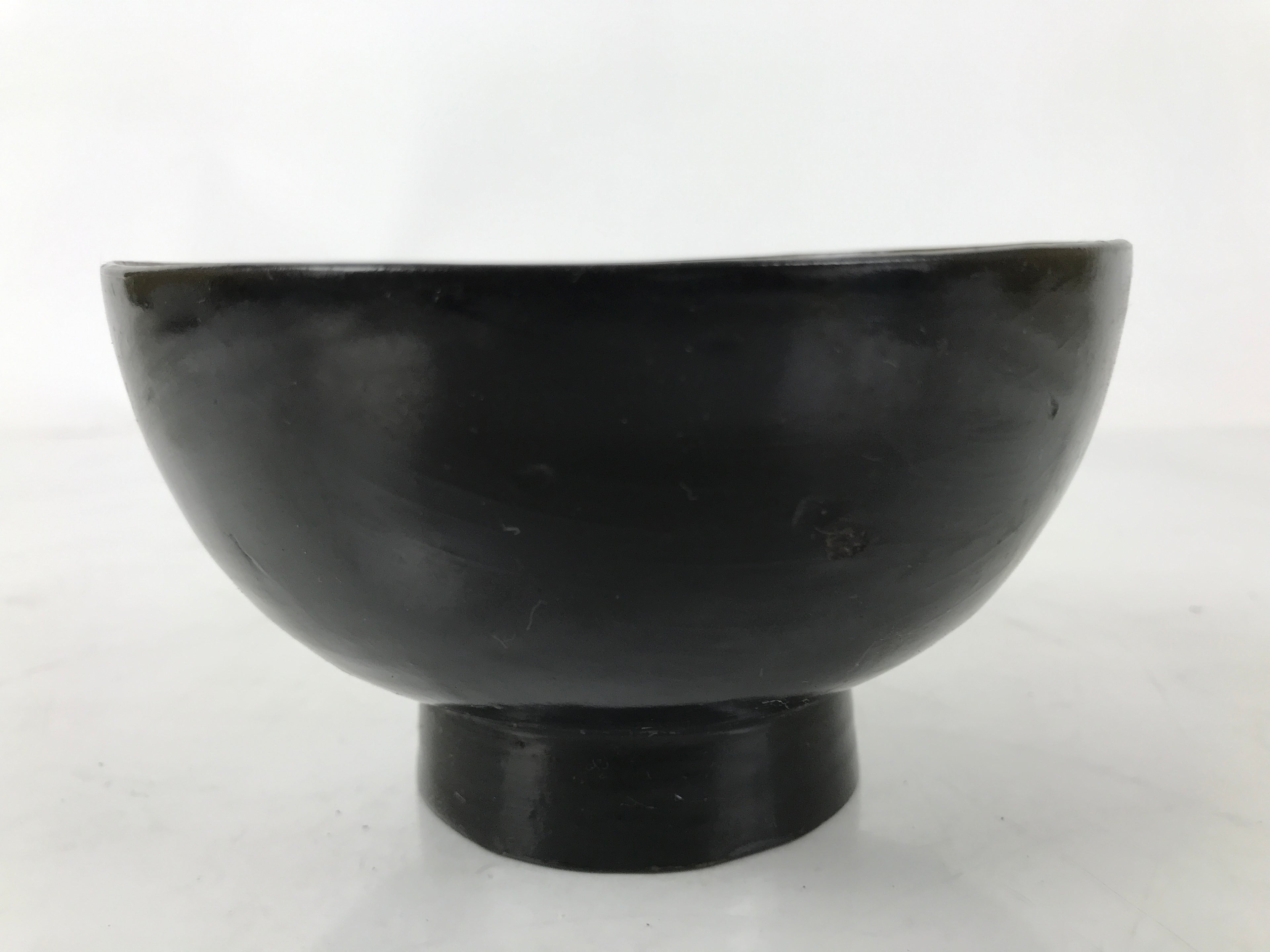 Japanese Lacquered Wooden Bowl Owan Vtg Rice Soup Dish Black Red LB133