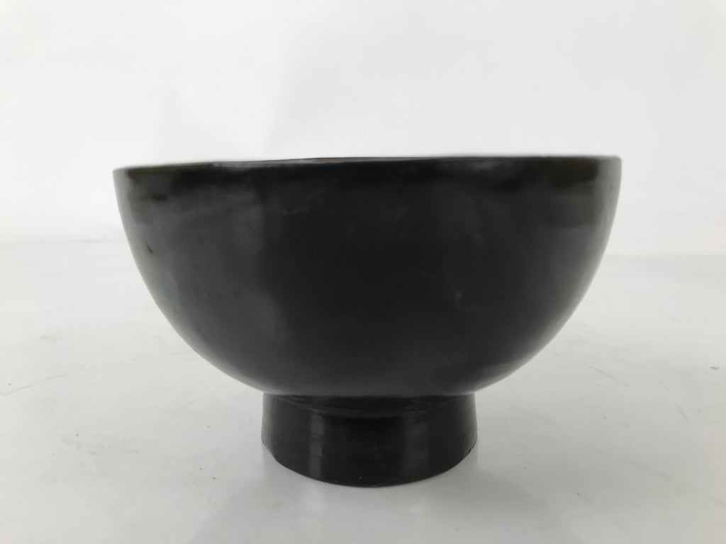 Japanese Lacquered Wooden Bowl Owan Vtg Rice Soup Dish Black Red LB133
