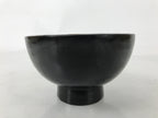 Japanese Lacquered Wooden Bowl Owan Vtg Rice Soup Dish Black Red LB133