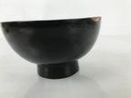 Japanese Lacquered Wooden Bowl Owan Vtg Rice Soup Dish Black Red LB133