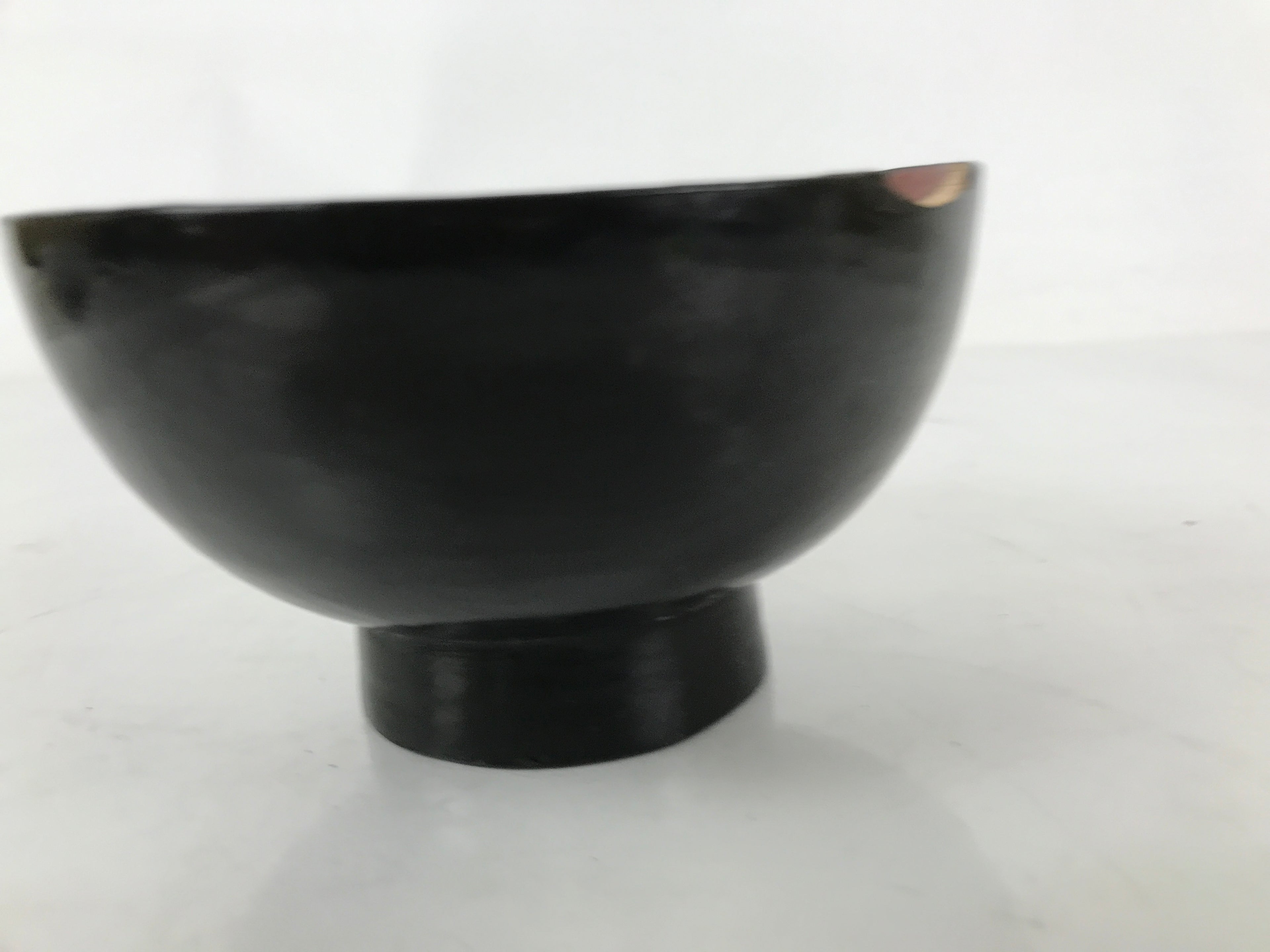 Japanese Lacquered Wooden Bowl Owan Vtg Rice Soup Dish Black Red LB133