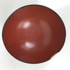 Japanese Lacquered Wooden Bowl Owan Vtg Rice Soup Dish Black Red LB133