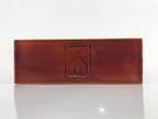 Japanese Lacquered Wooden Box Vtg Shunkei Nuri Square Black Kanji Brown L135