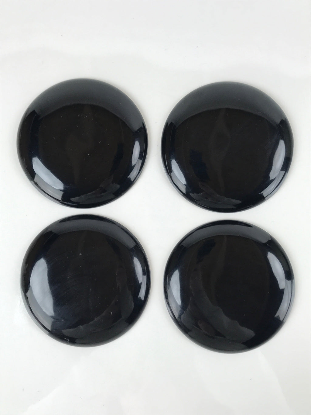 Japanese Lacquered Wooden Drink Saucer Chataku Vtg Makie 5pc Kiku Red Black L127