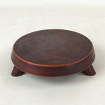 Japanese Lacquered Wooden Flower Vase Stand Round Shunkei Kadai Ikebana WT470