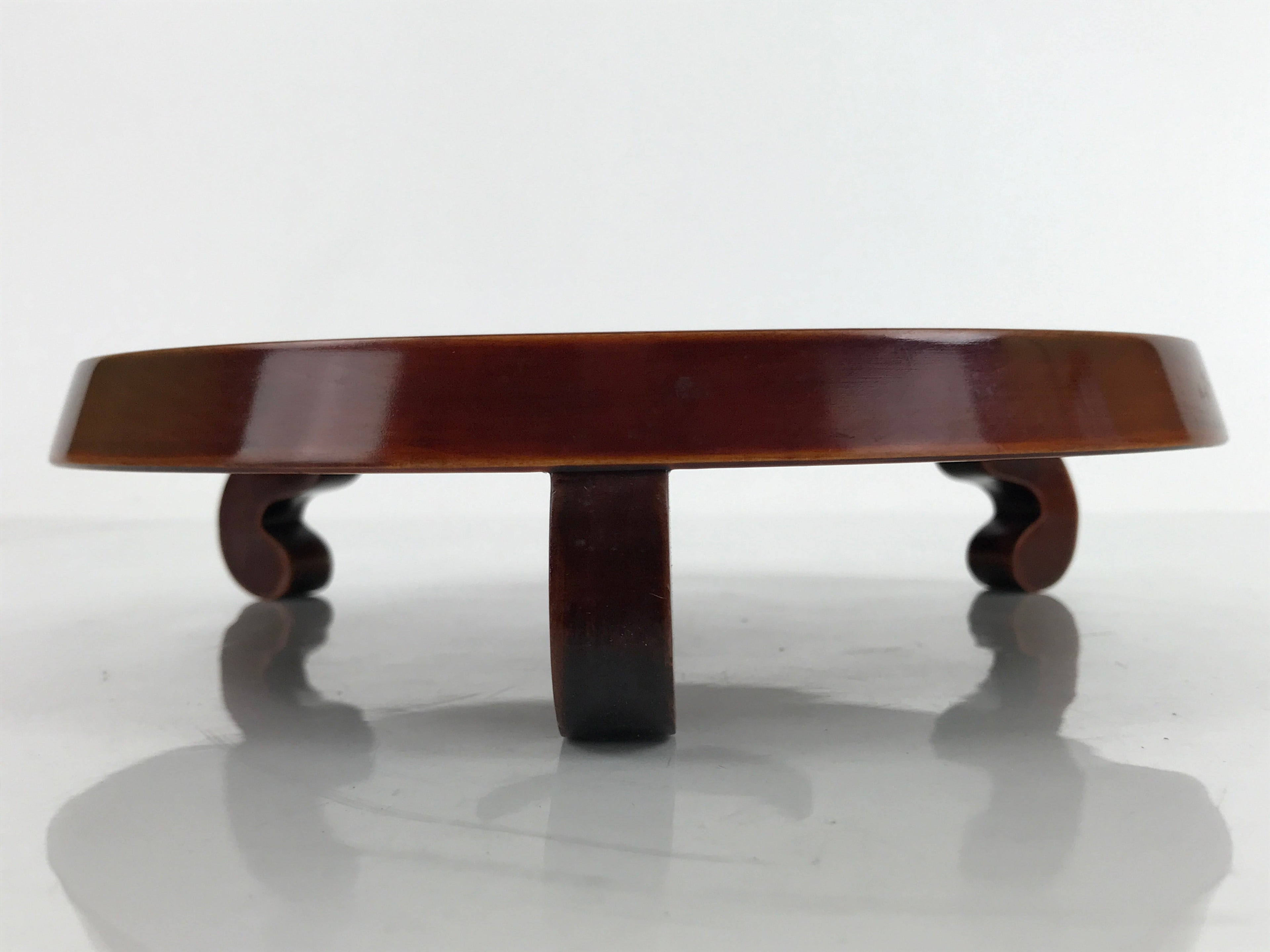 Japanese Lacquered Wooden Flower Vase Stand Round Shunkei Kadai Ikebana WT529