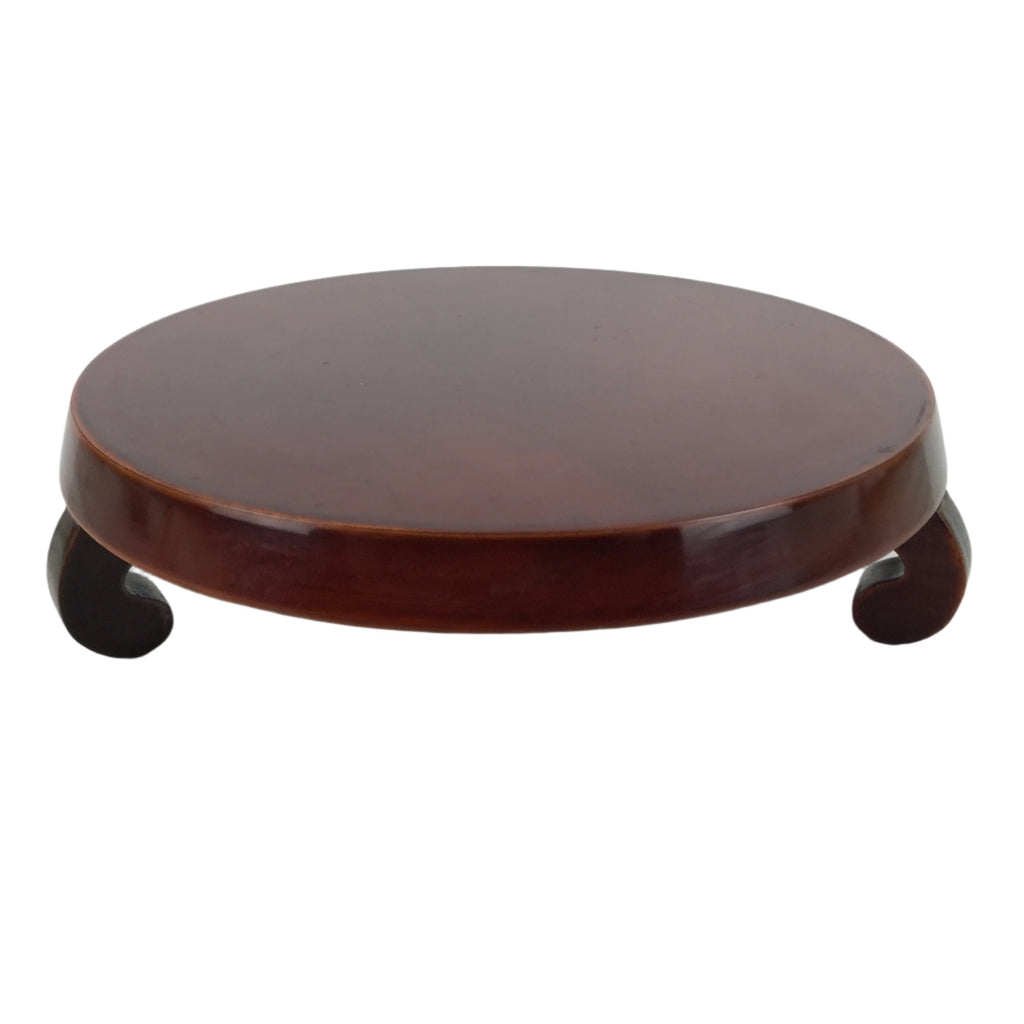 Japanese Lacquered Wooden Flower Vase Stand Round Shunkei Kadai Ikebana WT529