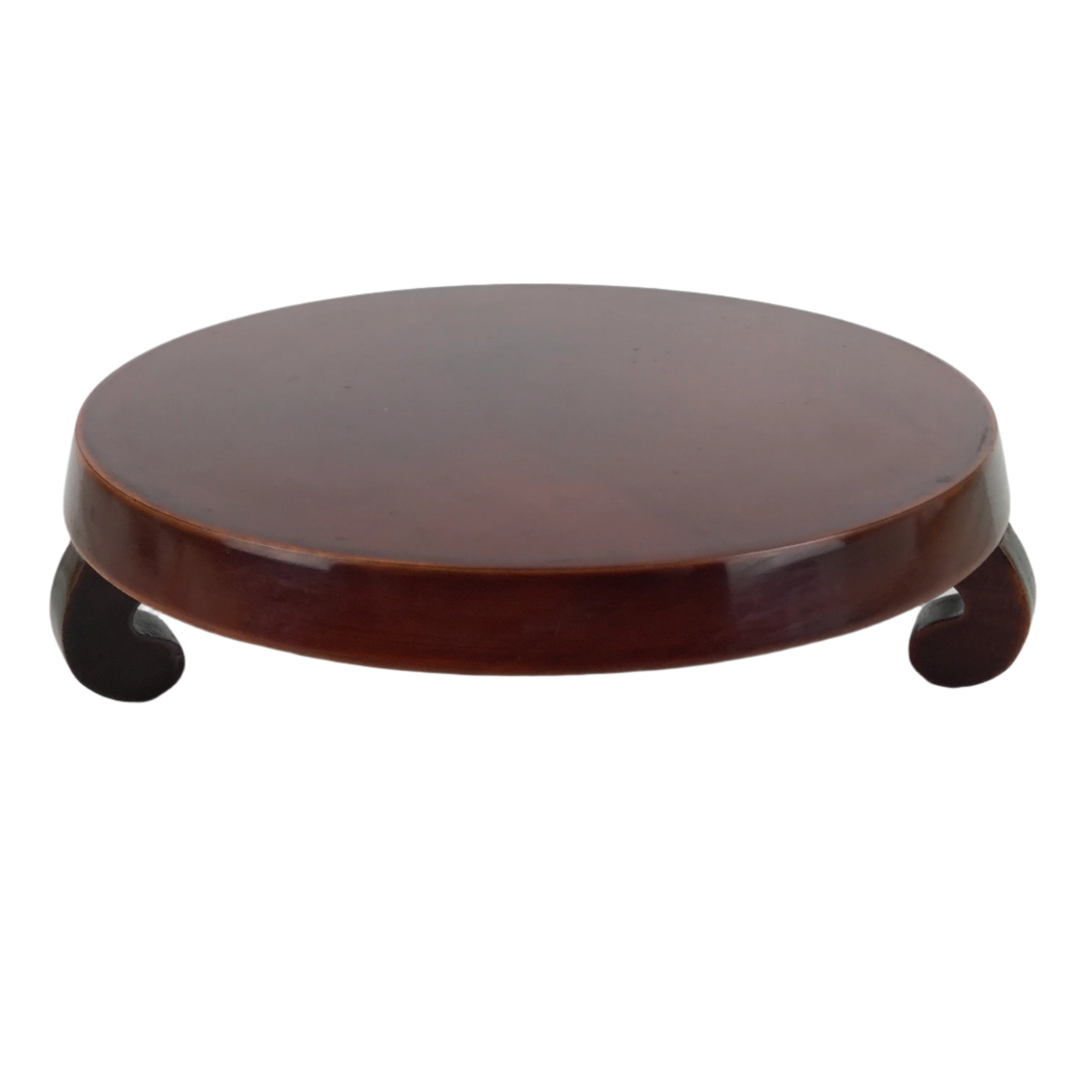 Japanese Lacquered Wooden Flower Vase Stand Round Shunkei Kadai Ikebana WT529