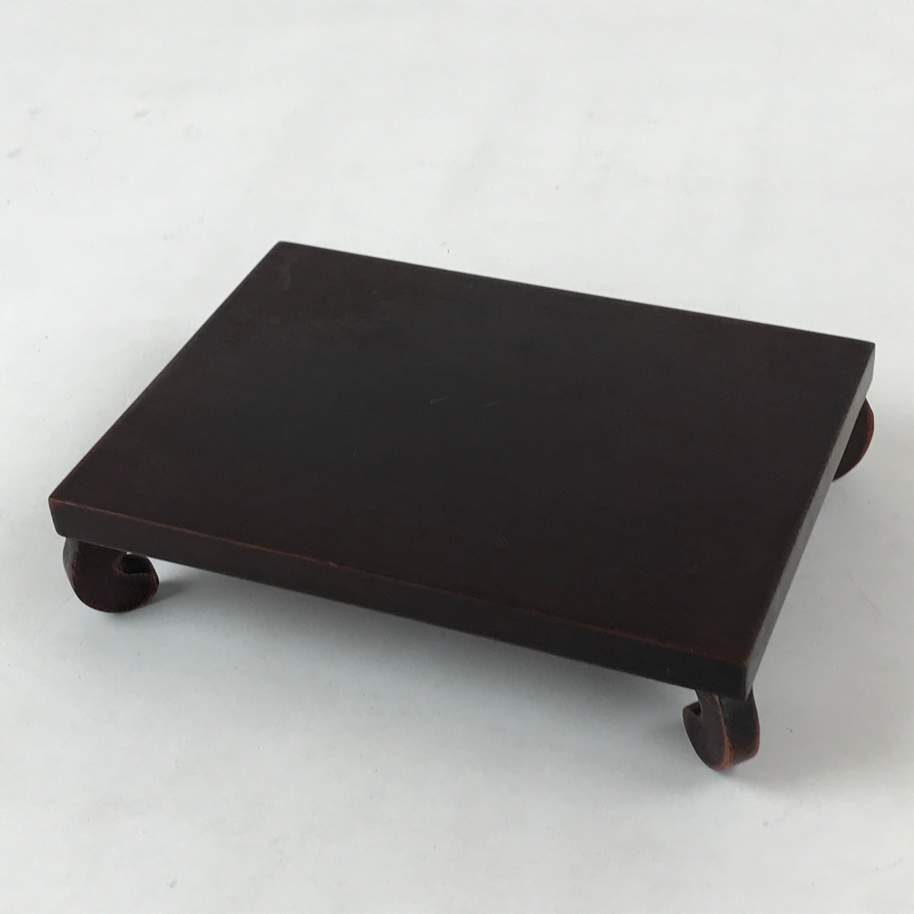 Japanese Lacquered Wooden Flower Vase Stand Vtg Kadai Board Ikebana Bonsai WT471