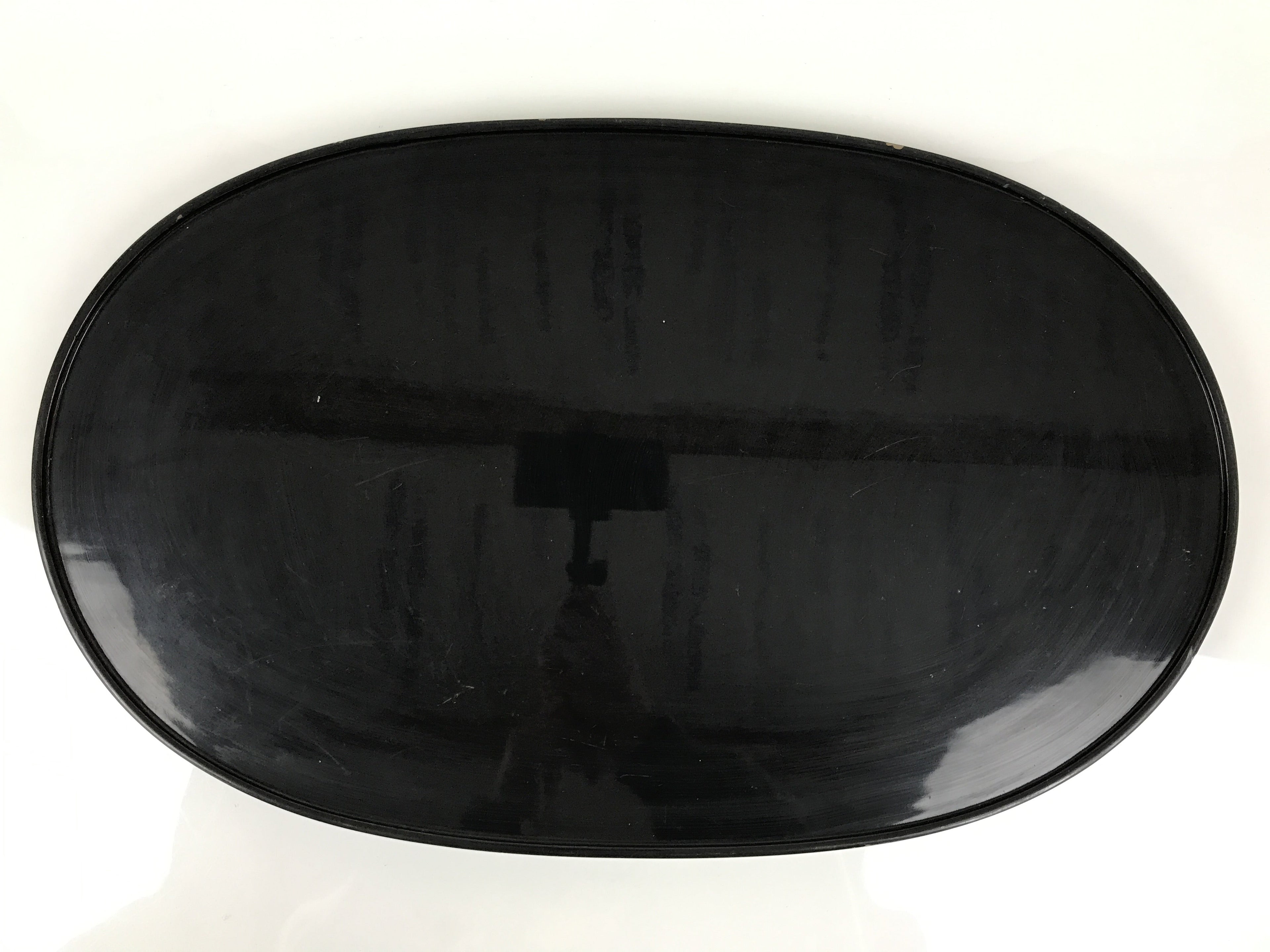 Japanese Lacquered Wooden Flower Vase Stand Vtg Oval Kadai Ikebana Bonsai WT588