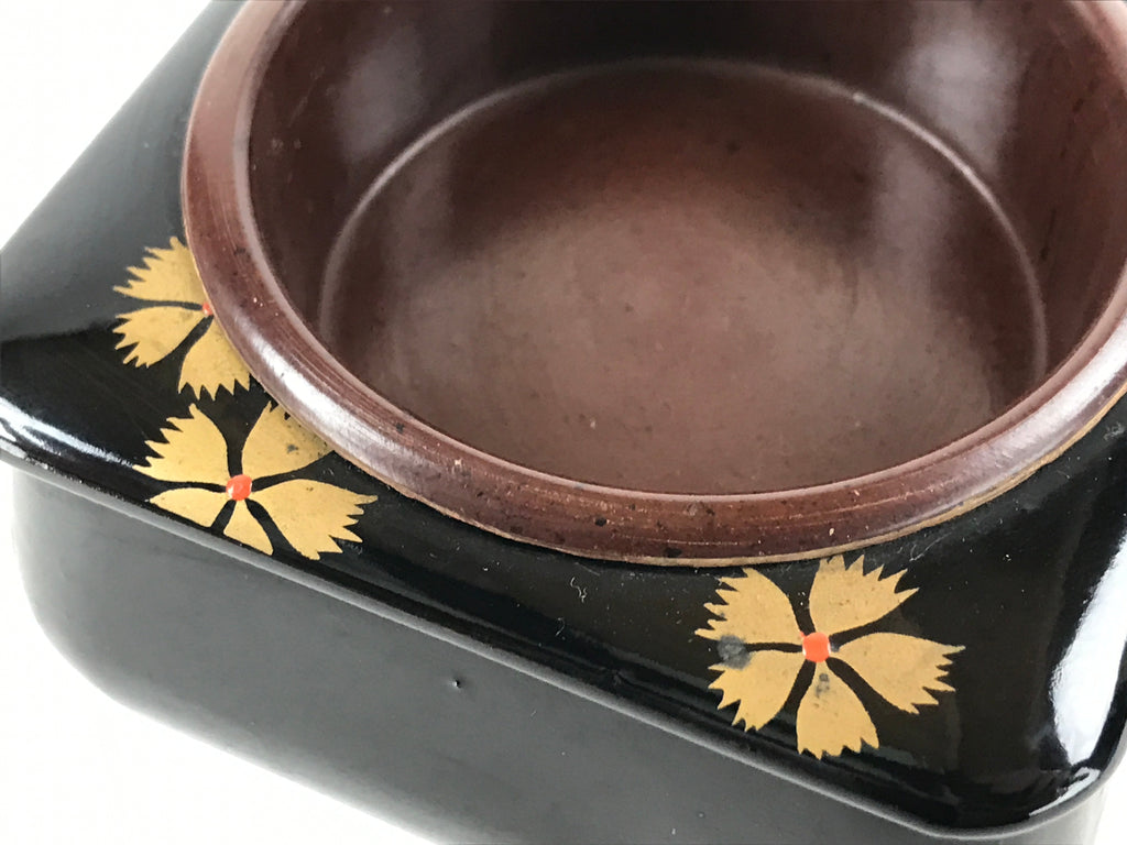 Japanese Lacquered Wooden Incense Burner Vtg Buddhist Altar Fitting Koro BA186