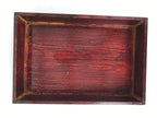 Japanese Lacquered Wooden Jubako Storage Box Vtg Lid Two Tier Bento Brown FB90
